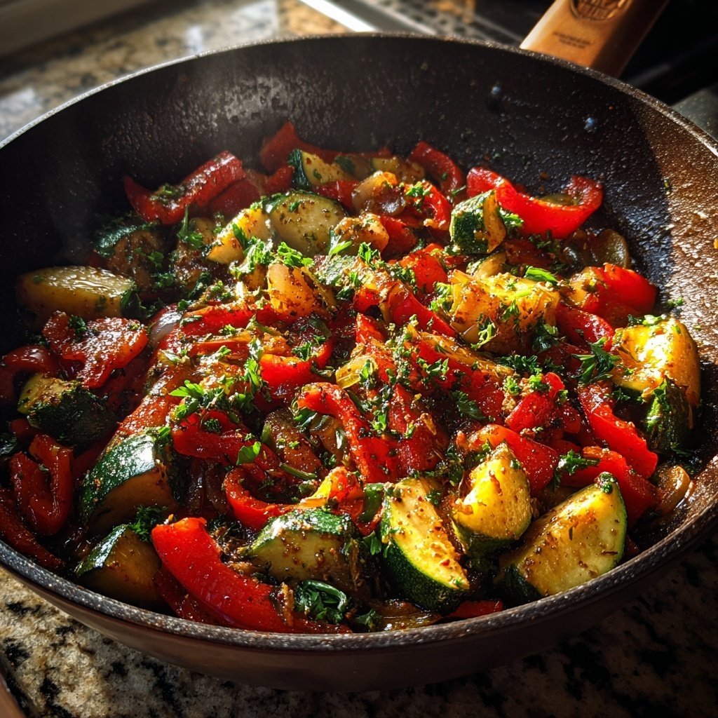 Kalorienarme Gemüsepfanne Mit Paprika