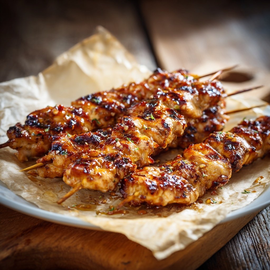 Gegrillte Hähnchenspieße Mit Honig Marinade